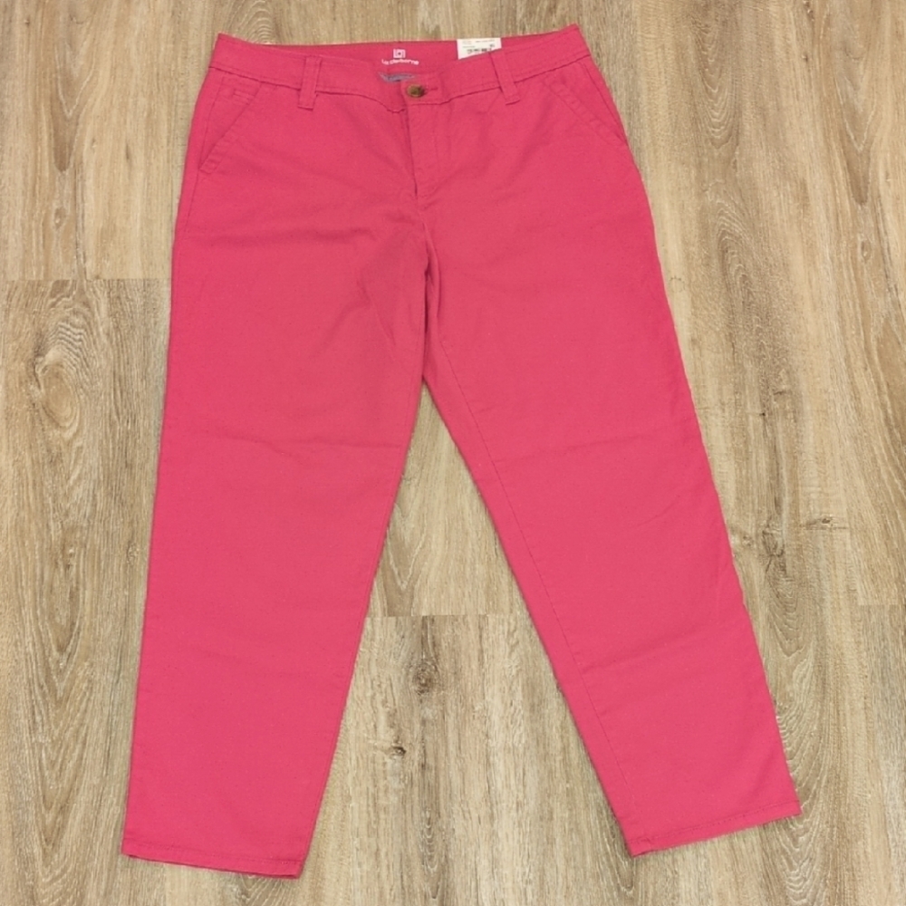 👖😃🩷Liz Claiborne Chino Crop Pants Beach Rose Women's size 12👖😃🩷